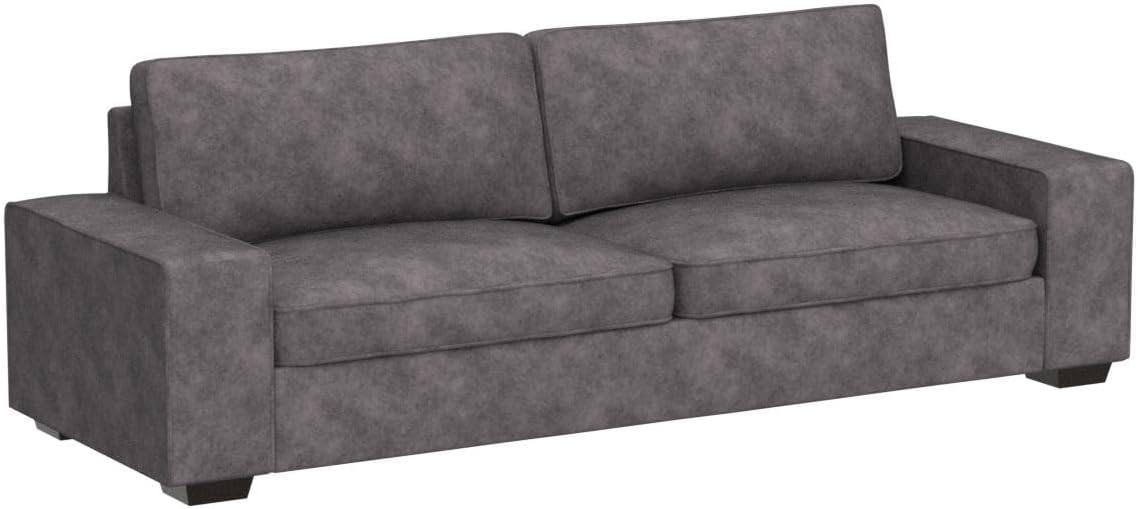 LEISLAND 88.58" Modern Sofas Couches for Living Room, Chenille Deep Seat Sofas & couches with Metal, Removable Low-Back Sofa Cushion and Detachable Sofa Cover/Easy to Install(Dark Grey) - Image 5
